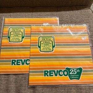 Vintage Revco 25th Anniversary Celebration Wrapping Paper Gift Wrap 4 Sheets